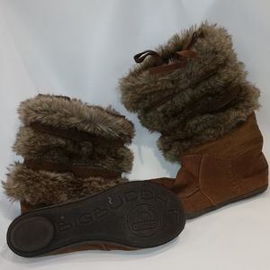 Big buddha Women's Brown Suede Faux Fur